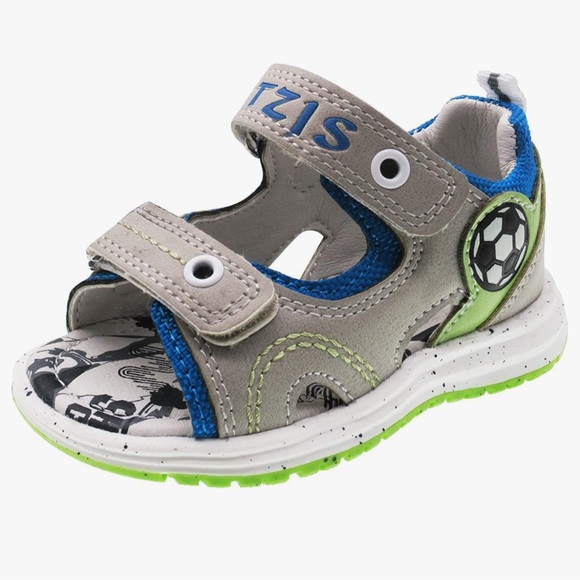 Boys Double Adjustable Strap Sandals with Soccer design - Picture 2 of 13